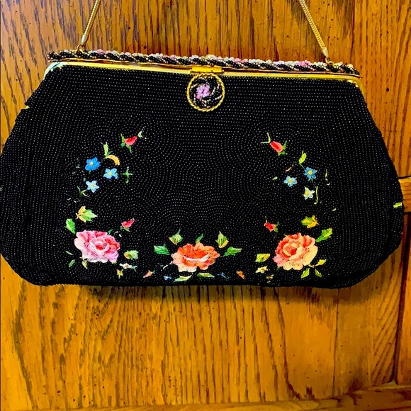 Vintage SAGIL Paris handmade enamel & beaded purse - Picture 1 of 4